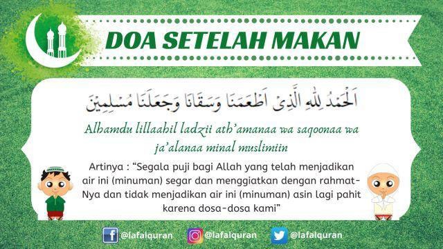 Doa Setelah Selesai Makan